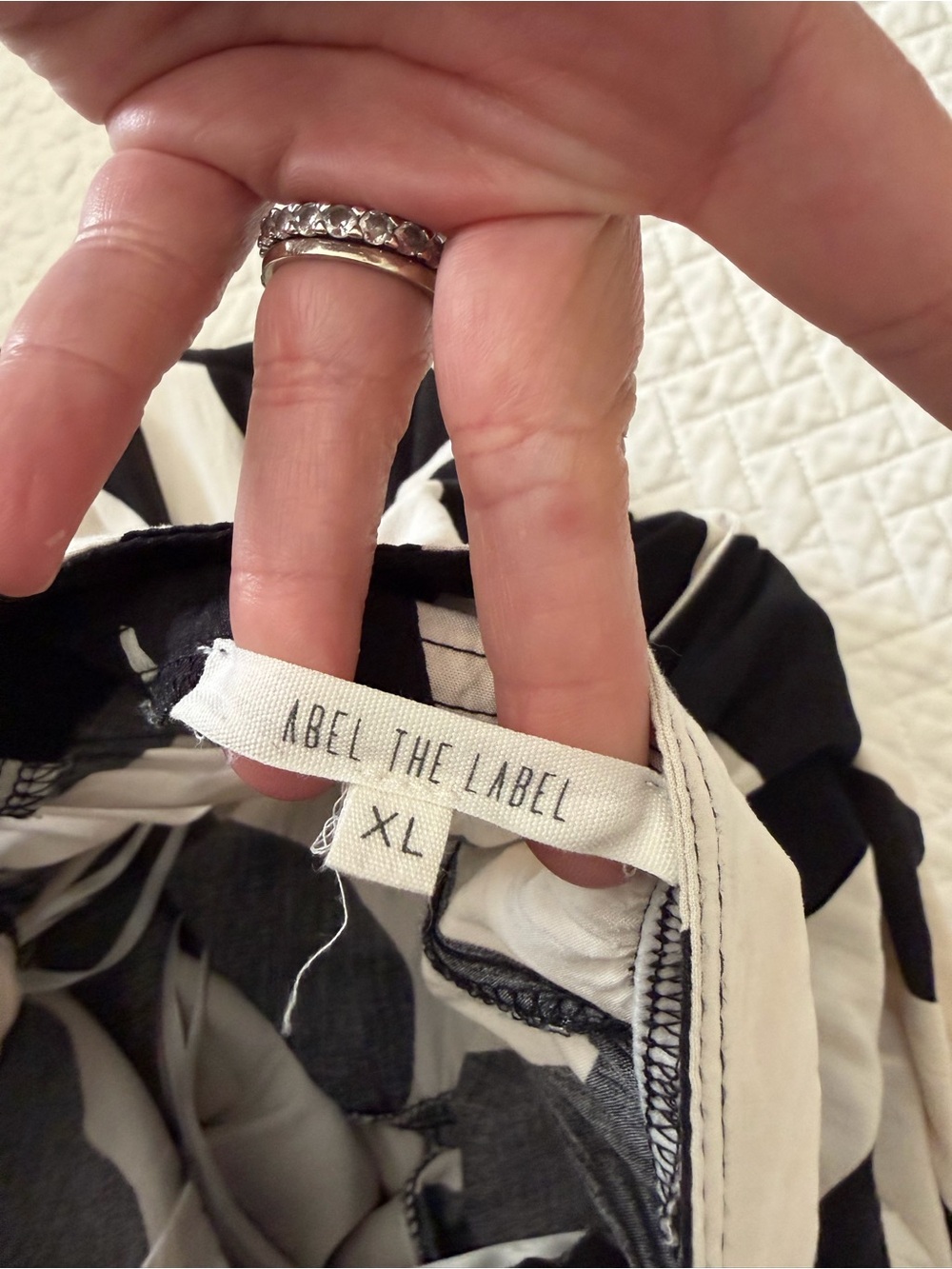 Black & White Abstract Print Maxi Dress with Spaghetti Straps - Picture 4 of 5